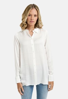 LONG BLOUSE W COLLAR, PLACKET AND 1 